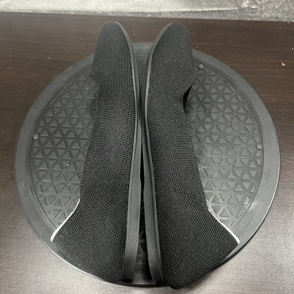 Rothy's Womens Size 10 The Flat Black Flats White Halo Round Toe Comfort Shoes - Picture 8 of 10